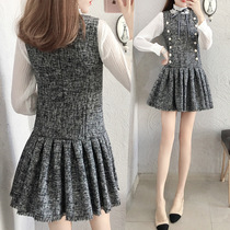 Small man dress autumn 2020 new short slim thin hair two-piece skirt children autumn and winter