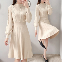 Knitted dress autumn 2020 new bottom small slim thin inside with long-sleeved skirt womens autumn and winter