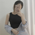 Hồng Kông-phong cách retro sling của phụ nữ mùa hè đoạn ngắn rốn không tay t-shirt bên ngoài dưới cùng của Harajuku nhỏ tươi vest top áo kiểu đẹp Áo ba lỗ