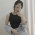 Hồng Kông-phong cách retro sling của phụ nữ mùa hè đoạn ngắn rốn không tay t-shirt bên ngoài dưới cùng của Harajuku nhỏ tươi vest top quần áo nữ Áo ba lỗ
