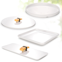 Kebai Yamaminated Flat Bottom Plate Imitation Porcelain Western Dining Tray Plastic Disc Flat Pan Sushi Cake Swing Dish Cutlery Commercial