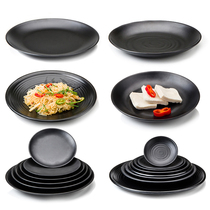 Black melamine plate Plastic disc Imitation porcelain restaurant hot pot tableware Barbecue shop Creative cold dish plate Snack commercial