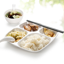 Melamine split plate four-grid porcelain plastic plate commercial restaurant canteen fast food tableware set divided plate