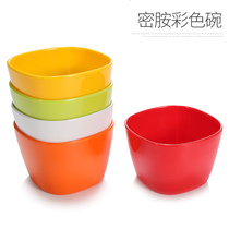 Kaibaya color melamine square bowl Plastic small bowl Melamine bowl Restaurant fast food rice bowl Porridge bowl Soup bowl Commercial