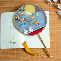 Suzhou embroidery female fan ancient style Chinese embroidery Group fan Su embroidery Palace fan Hanfu cheongsam double face embroidery fan gift