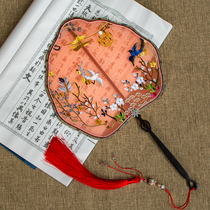 Su embroidery fan imitation Forbidden City double-sided embroidery Group fan embroidery ancient wind Palace fan Suzhou embroidery beauty fan tassel characteristic gift