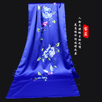 Su embroidered silk scarf National style embroidery autumn womens long double-headed embroidered shawl dual-purpose gifts