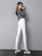 White Skinny Jeans for Women, 2025 Spring and Autumn New Style, Slim Fit, High-Waisted, Fleece-Lined, Pencil Pants