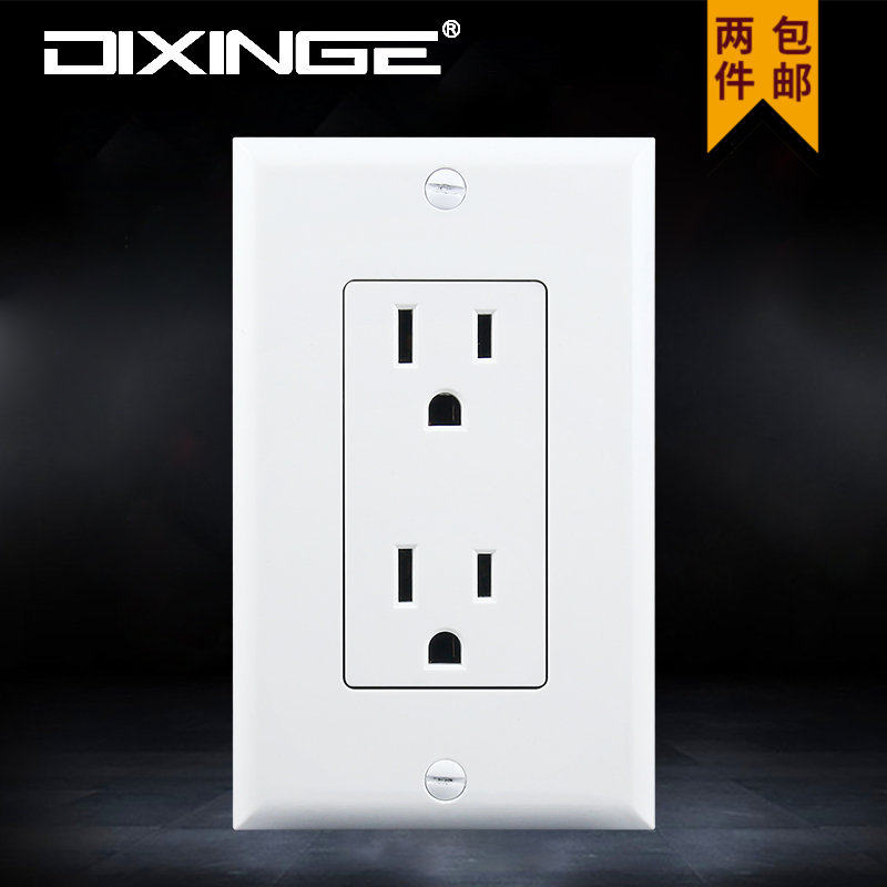 110V North America US 2 15AAmerican WALL POWER SOCKET BEAUTY GAUGE UL CERTIFIED DOUBLE AMERICAN SOCKET