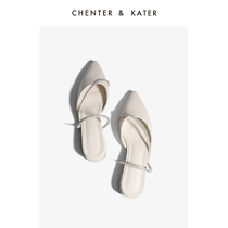 Small CK Decapitated High Heels 2022 Spring Summer Water Diamond Baotou slippers Female outwear after wearing a pair of fairy sandals