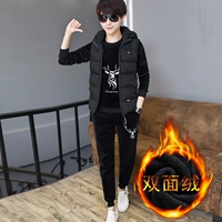 Утепленный черный комплект, 3 предмета