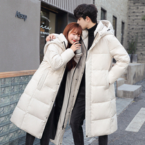 2020 new winter couple down jacket medium-long temperament tide brand explosion over the knee thickened jacket mens student