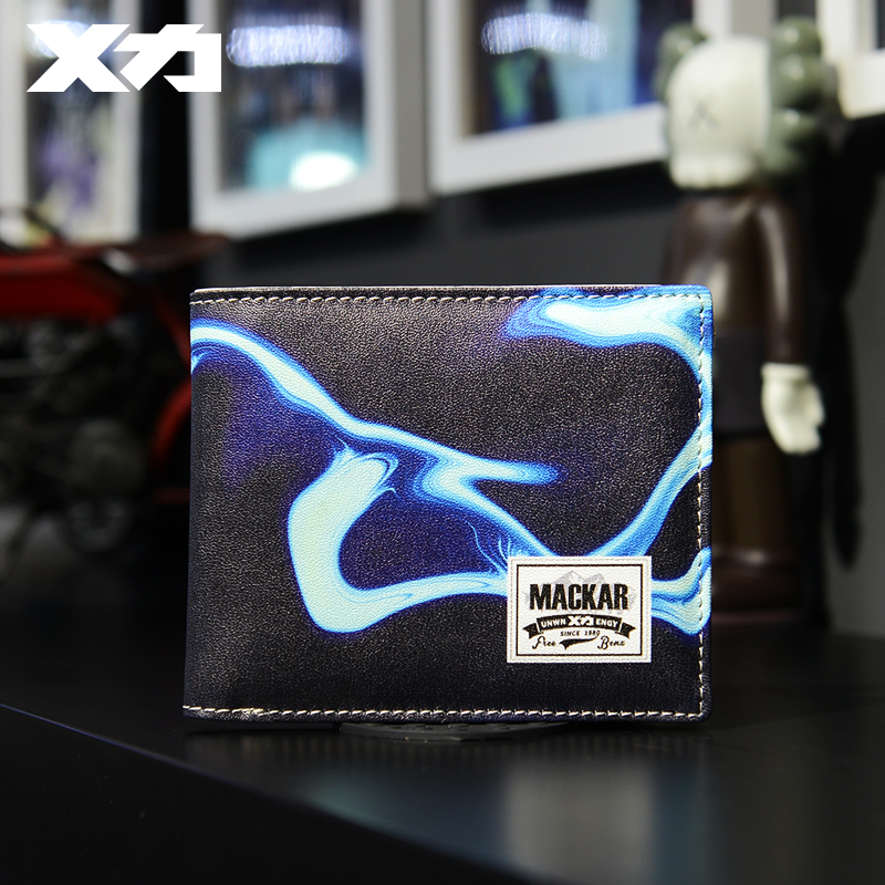 Popular logo wallet male short horizontal style young high school students Korean fashion personality creative hipster ultra-thin wallet