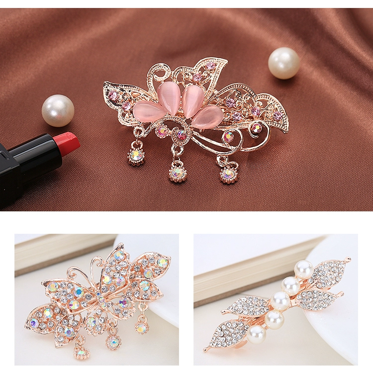 Hàn Quốc mũ nón kẹp tóc mùa xuân clip rhinestone cung top clip bangs clip tóc đuôi ngựa clip hoang dã kẹp tóc trang sức phụ kiện tóc dây buộc tóc cute