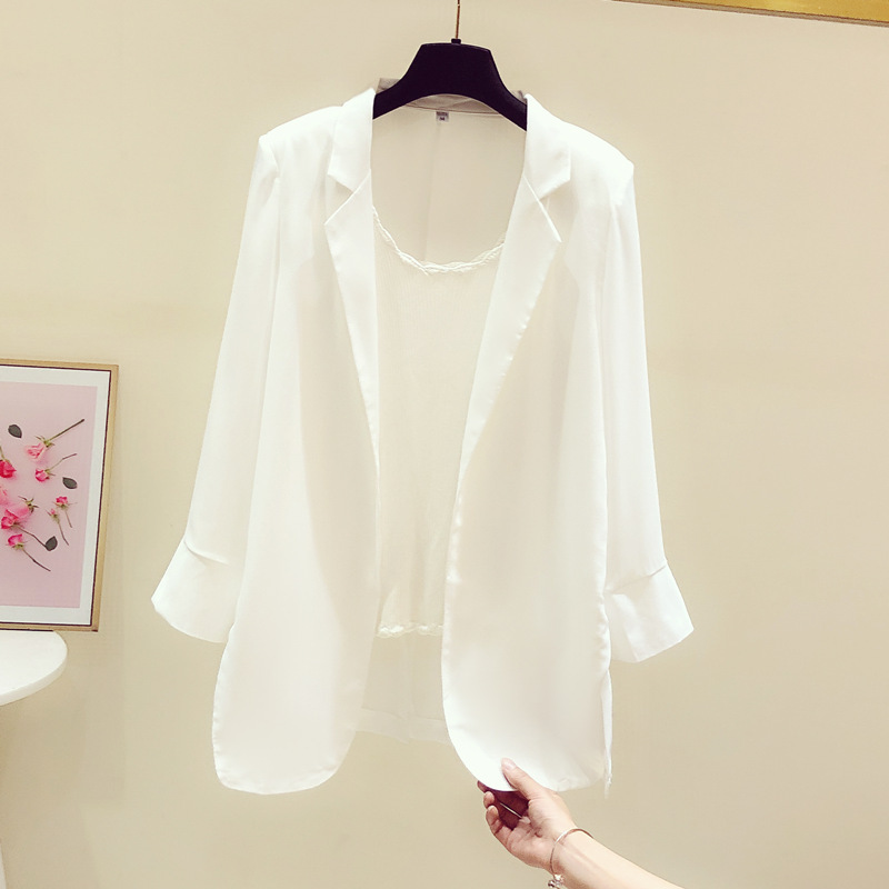 Chiffon Blazer for Women, Unique Design, Sun Protection Clothing, 2025 Summer New Thin Casual Suit Jacket