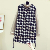  Houndstooth horse jacket female 2020 new Korean loose fashion all-match small fragrant cotton vest mid-length tide