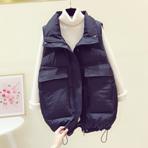 Down cotton vest female long 2020 autumn and winter New Korean version of loose vest wear Joker jacket
