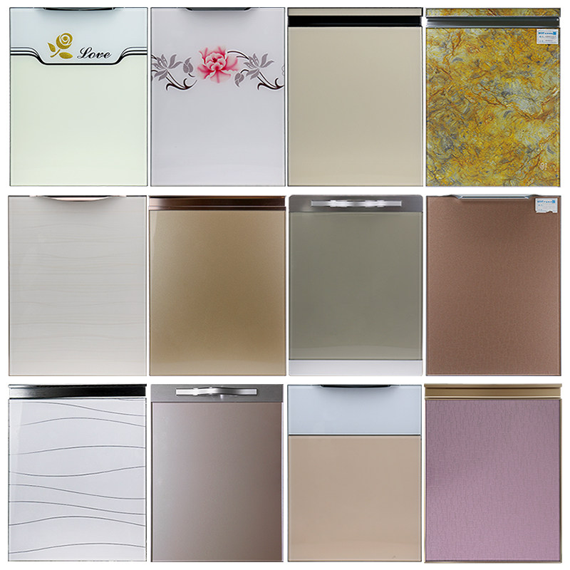 Color crystal glass door panel crystal steel door overall overall cabinet custom-made modern minimalist tempered glass hanging kitchen? With car door