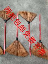 New pure handmade solid wood handle large thick brown broom Mane broom Mane broom dustpan brown hair sweep home cleaning