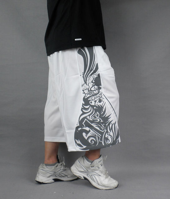 Hot HIPHOP Basketball Shorts Graffiti Printed Big Trendy Men's Streetball Sports Pants Basketball Pants Medium Pants A285