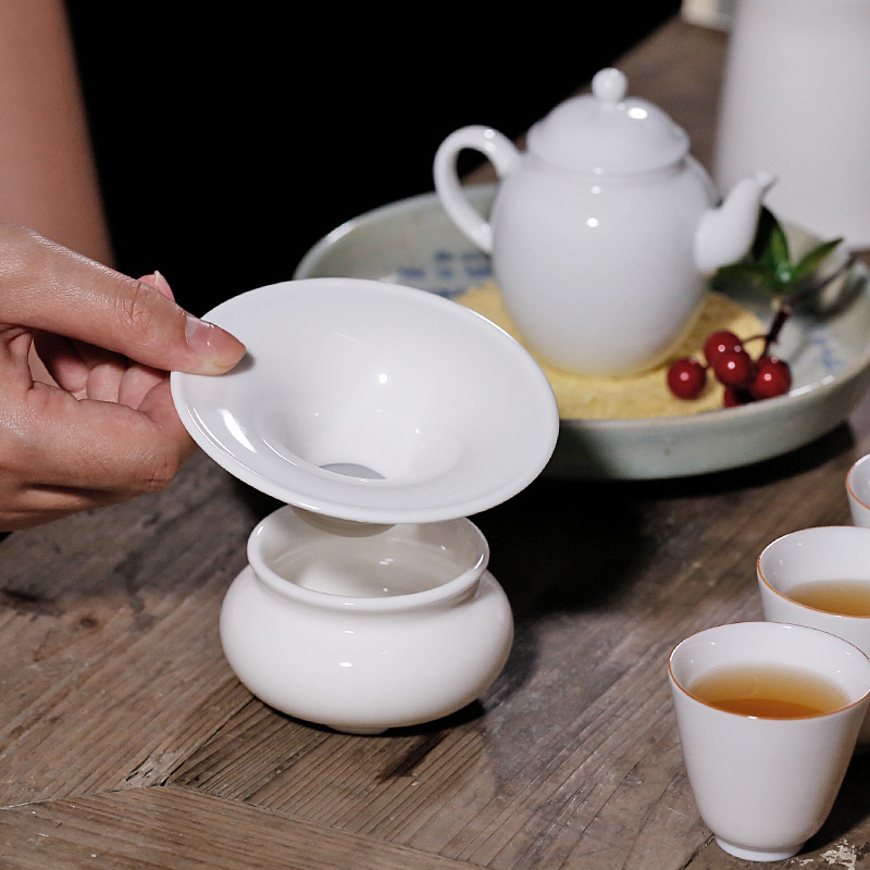 Kung fu tea set spare parts white porcelain tea tea filter) hook ceramic tea lies between tealeaf tea filter bracket