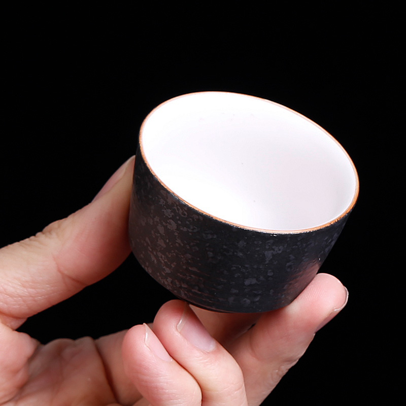 Tea seed Japanese coarse pottery teacup with coasters heat ceramic cups household master cup sample Tea cup single CPU