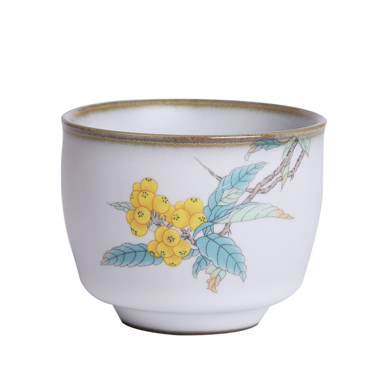 Jingdezhen kung fu tea set your up noggin masters cup slicing can raise the ice crack glaze ceramic cup hand - made the cat
