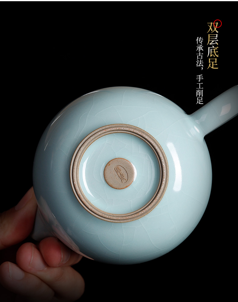 Your up with azure teapot slicing can make tea for the family with antique porcelain tea set kung fu small pot of pure checking ceramic