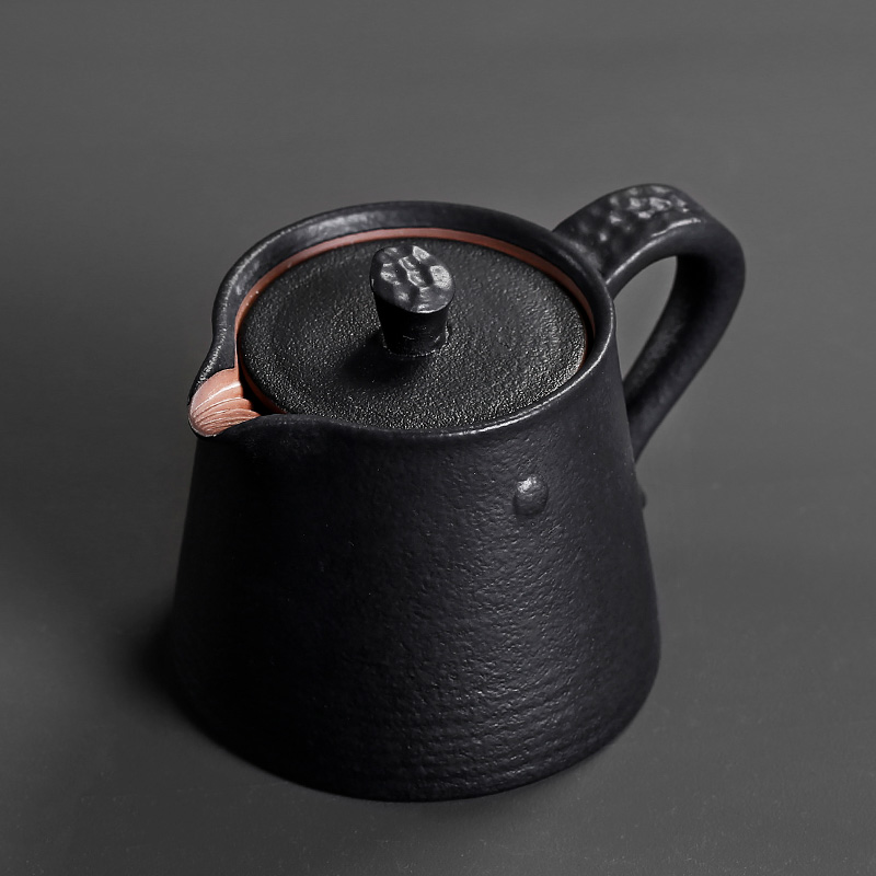 Tea seed stoneware little teapot coarse grain of black Japanese one kung fu Tea set single pot black zen wind household ceramic POTS