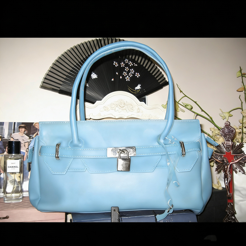 Kiikii Same Style 2026 New Transparent Jelly Bag Women's Bag Lock Kelly Bag Handbag Shoulder Bag Underarm Bag