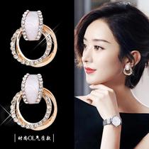 Customized slim earrings 2021 New Chaoping Anbutton earrings advanced sense atmospheric earring temperament Korean earrings