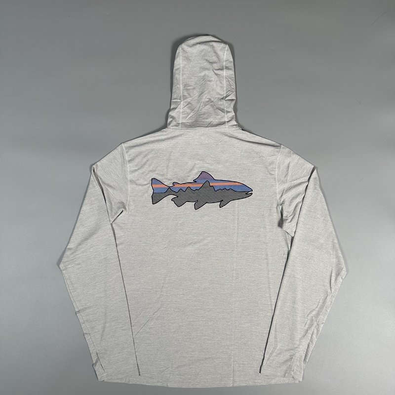 Patagonia Patagonia C1 Flying Fish Upf40+ Sun Protection, Moisture Absorption, Breathable Long-Sleeved Hooded Quick-Drying Clothing for Men
