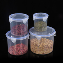 Transparent commercial storage box round food-grade fresh-keeping box sealed storage box seasoning box dry box set LOGO