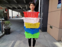 Plastic basket Vegetable basket Fruit basket square sieve Plastic basket drain basket Storage basket Turnover basket thickened drain basket