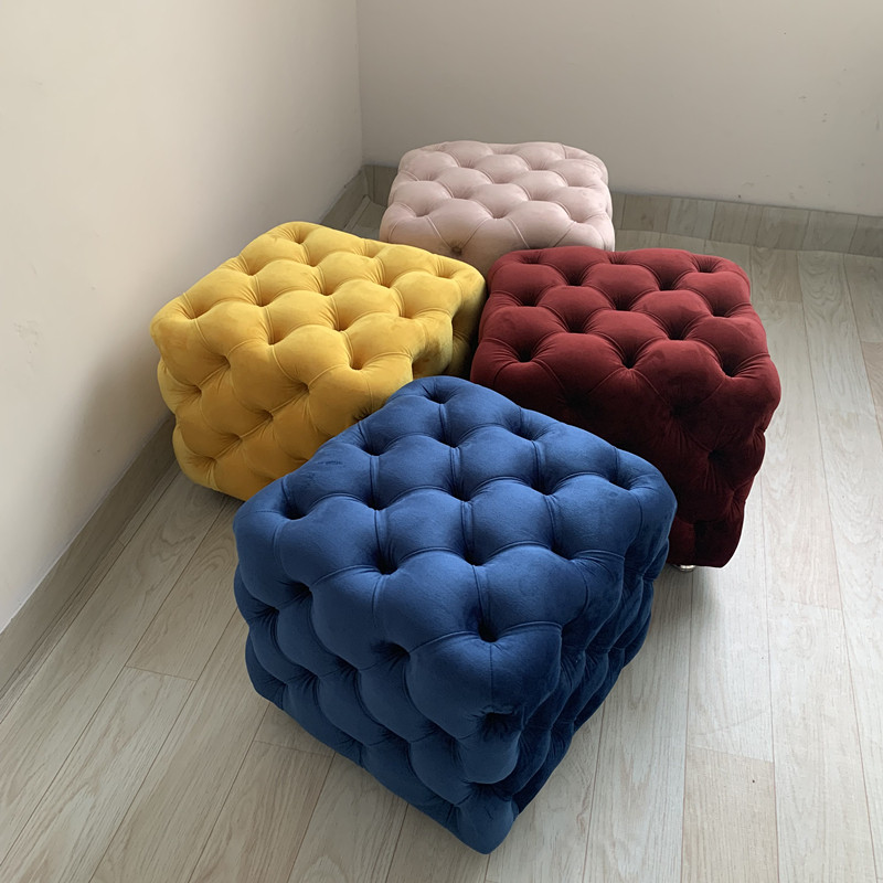 Change of shoes Stool New Pint Cloakroom Sofa Stool American Creative Net Red Small Short Bench Bedroom Living Room Light Lavish Makeup Chair