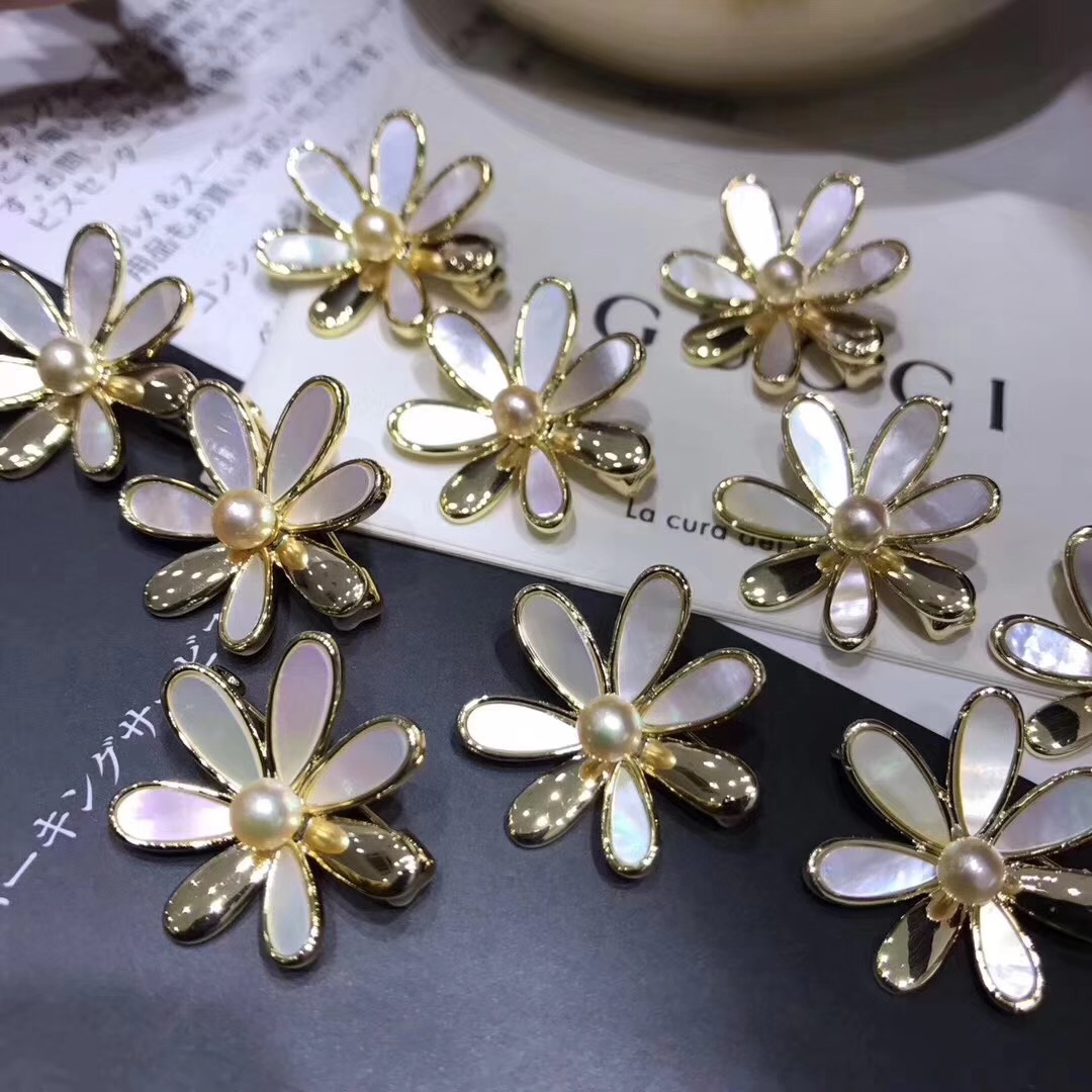 DIY phụ kiện micro-dát chính xác dày mạ vàng nhỏ cúc trâm giữ nóng bán thành phẩm trang sức ngọc trai trâm - Trâm cài ghim cài áo vest nam