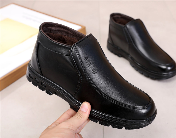 Giày cotton nam mùa đông nam cộng với nhung giày nam cao dày cotton cao trung tuổi ấm áp không thấm nước chống trượt giày cha giày thể thao gucci