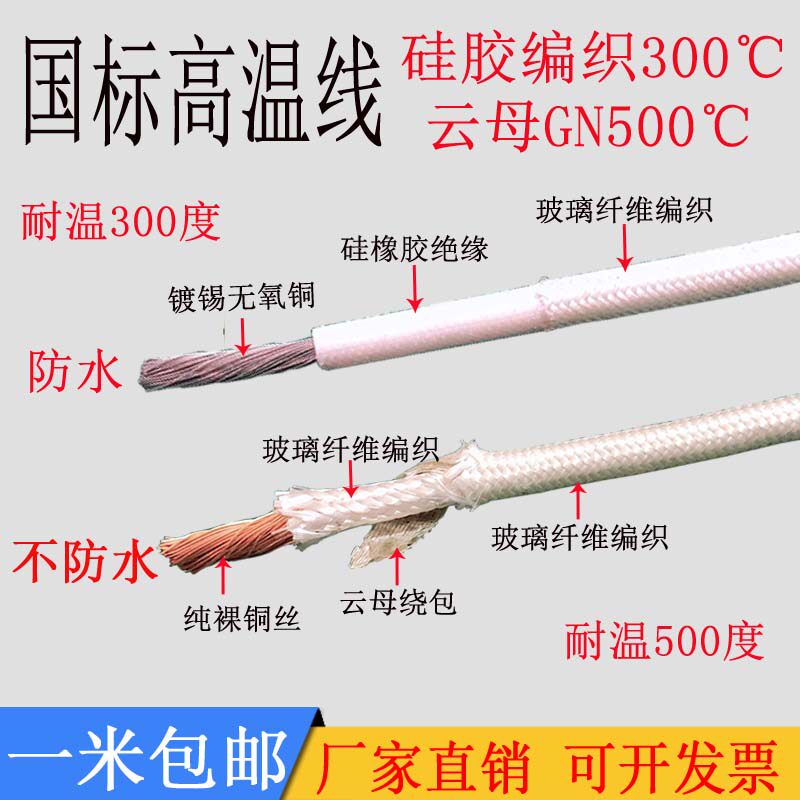 National standard high temperature resistant mica silicone rubber braided fireproof flame-retardant electric wire GN500AGRP1 4 6 square