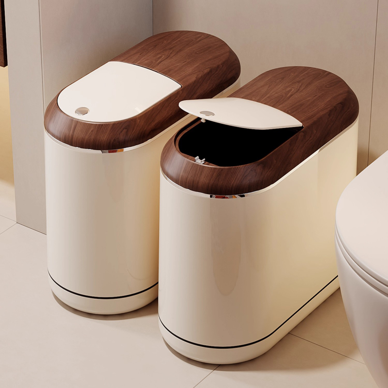 Japanese Imported Premium High-Quality Trash Can for Bathroom and Toilet, Special for Narrow Spaces, with Lid, Large Capacity Toilet Paper Holder