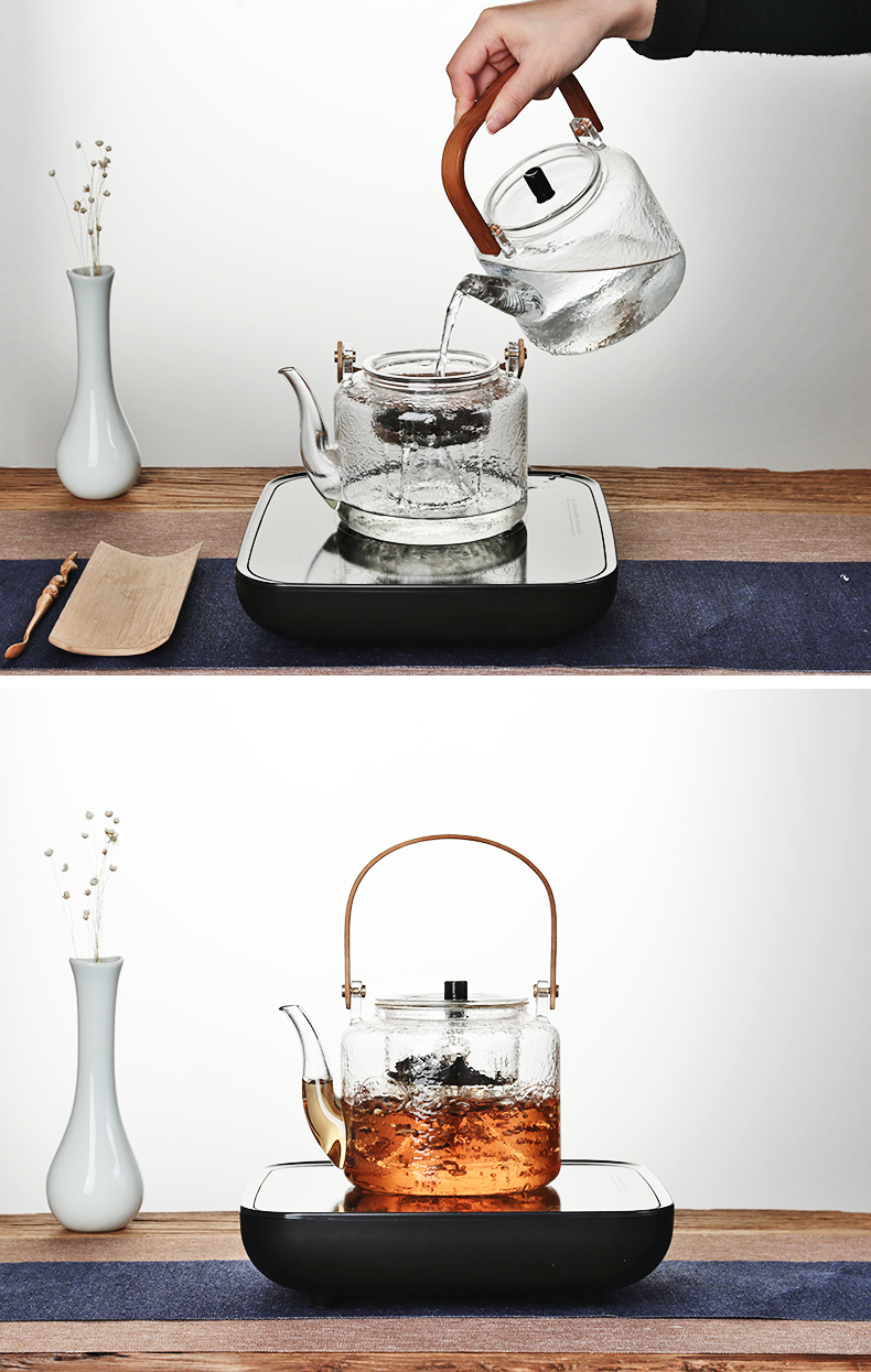 Love home cooked this tea machine electricity TaoLu heat - resistant glass teapot set steam steaming tea boiled the tea stove double tank