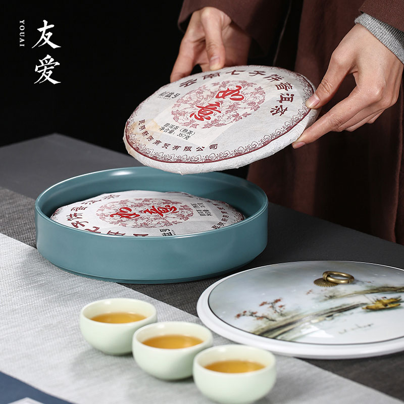 Love caddy fixings multilayer puer tea box moistureproof the receive large warehouse up tea machine sealing ceramic seven tea cake