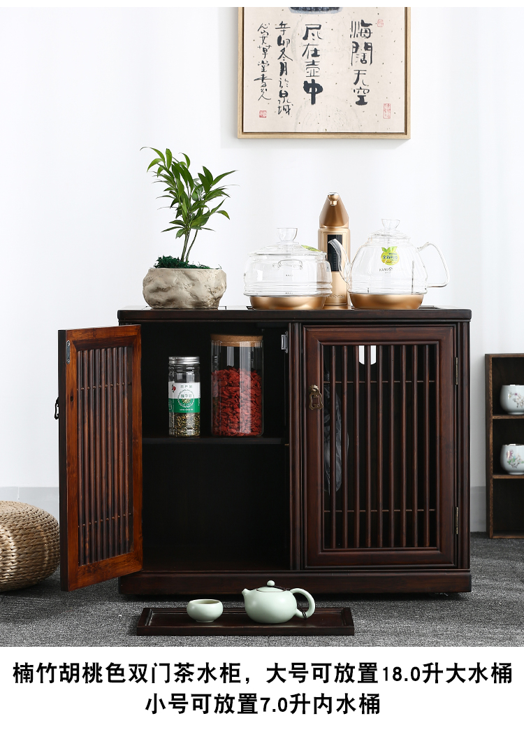 Ark of love tea bamboo wood mobile water tank car small tea tea tea machine household receive Chinese shelf
