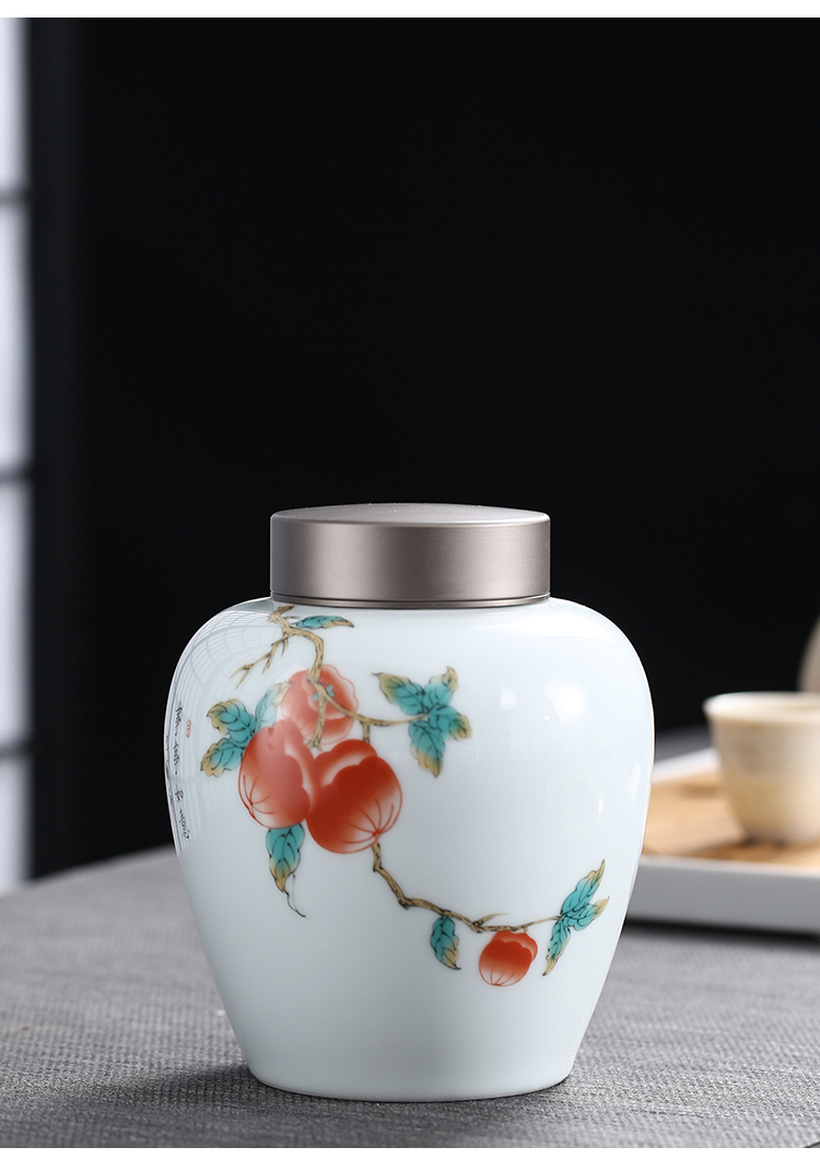 Love aluminium cap seal big POTS sanshui hand - made gift white porcelain bottle home store tea warehouse moistureproof 1 catty