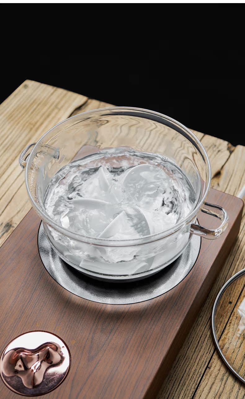 Love and flat glass bowl pot sterilization pot of tea for wash cup kung fu tea set electric TaoLu stainless steel fittings