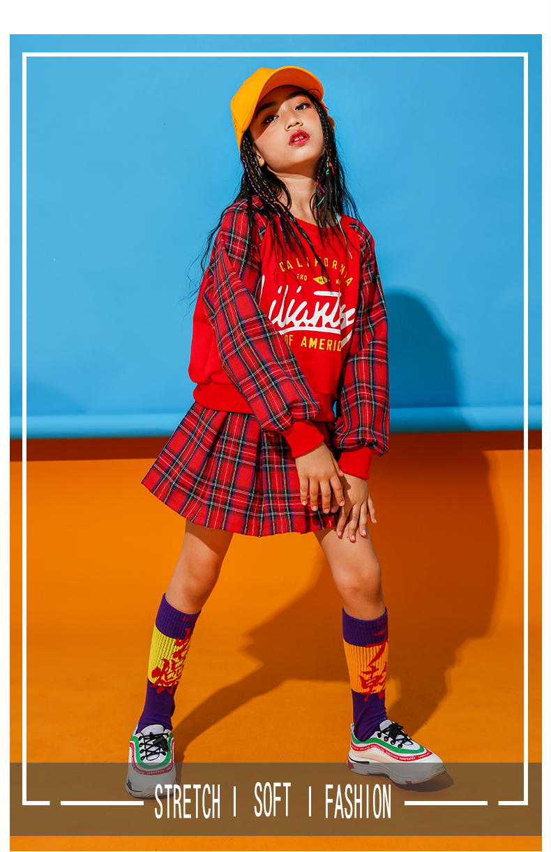 Trang phục khiêu vũ Jazz thiếu nhi nhảy đường phố cô gái hip hop Trang phục hiphop cô gái trình diễn rốn quần áo biểu diễn trang phục halloween