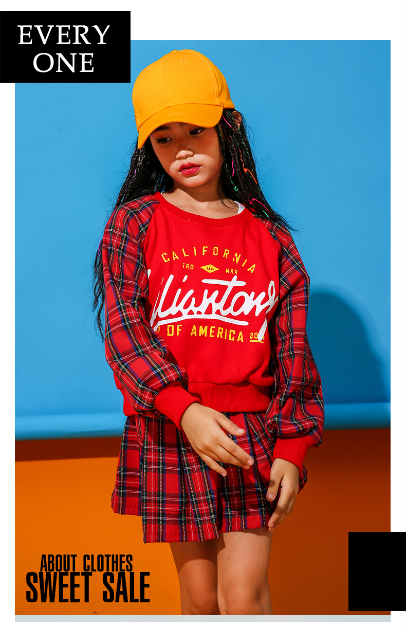 Trang phục khiêu vũ Jazz thiếu nhi nhảy đường phố cô gái hip hop Trang phục hiphop cô gái trình diễn rốn quần áo biểu diễn trang phục halloween