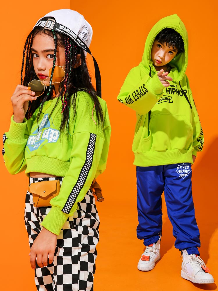 Trang phục khiêu vũ Jazz trống trẻ em trang phục cô gái nhảy đường phố phù hợp với chàng trai hip hop thủy triều hiphop quần áo quần áo tập nhảy
