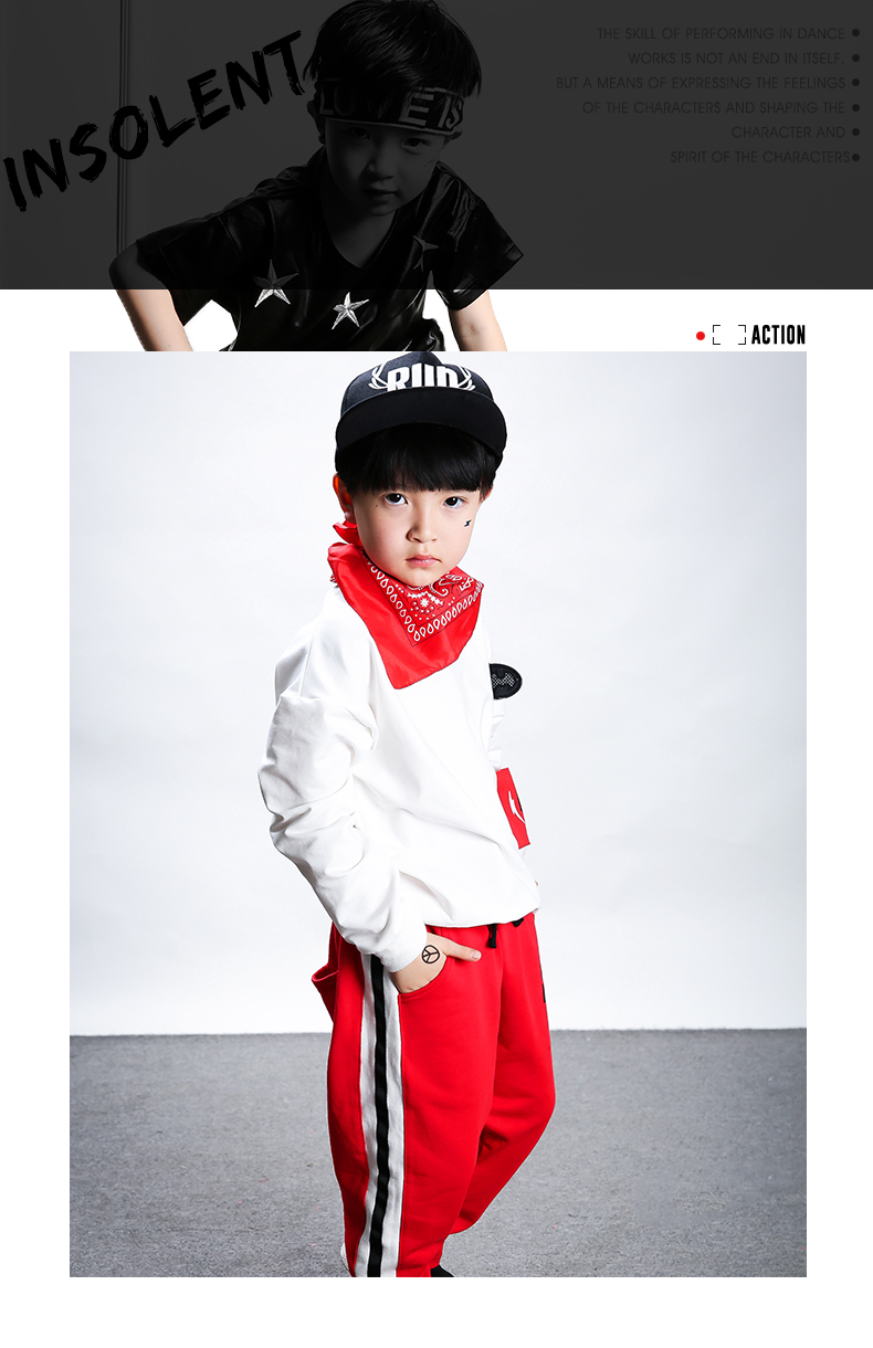 Bộ đồ nhảy đường phố cho bé trai Quần áo hip hop Trang phục hiphop Cô gái nhảy jazz quần áo trống biểu diễn trang phục hóa trang cho bé