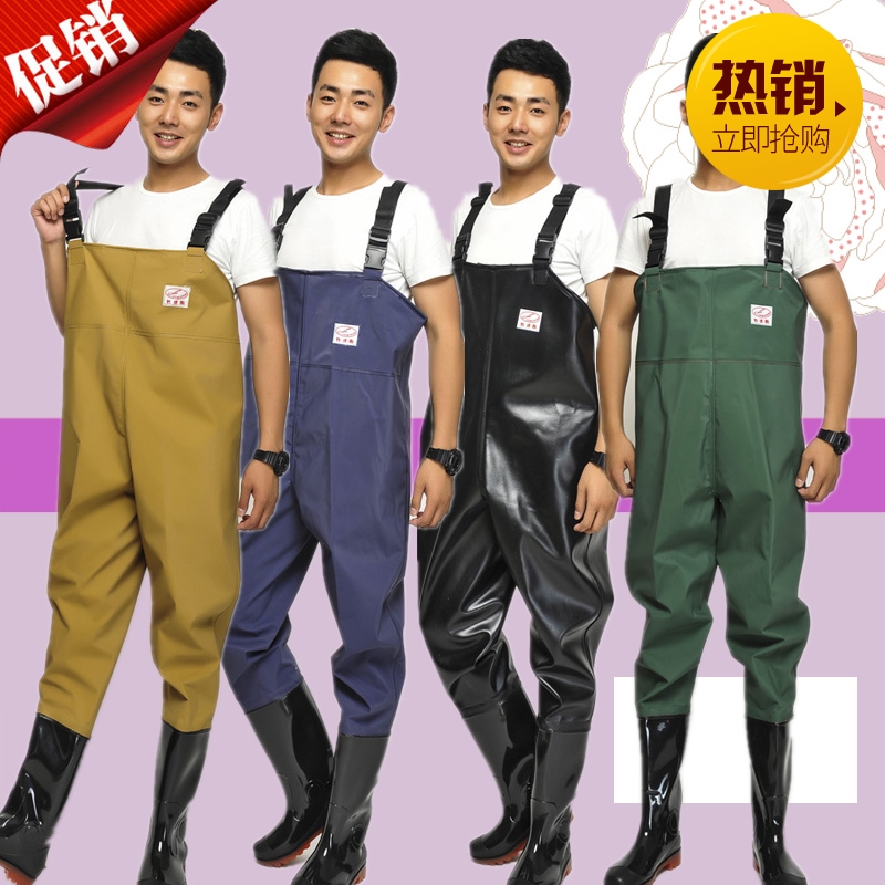 Full Body Sewer Pants Thicken to dig fishing Fishing Pants Men Involved Waterproof clothes Even body Rain pants Rainwear Wear