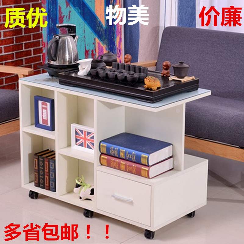 Eurostyle tempered glass korn tea several wheels tea carts mobile with wheels small tea table minima small family type tea table